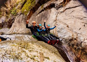 Canigou outdoor op camping Le Rotja in de Pyrenees-Orientales, Frankrijk CANY - Llech - familieglijbaanstart Canigou Outdoor op Camping Le Rotja 40plusteens