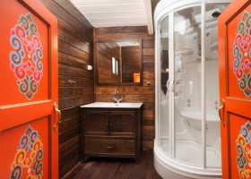 La Casita Vakantiehuizen La Granja di Antonio in Andalusie, Spanje glamping yurt badkamer Glamping op La Granja de Antonio 40plusteens
